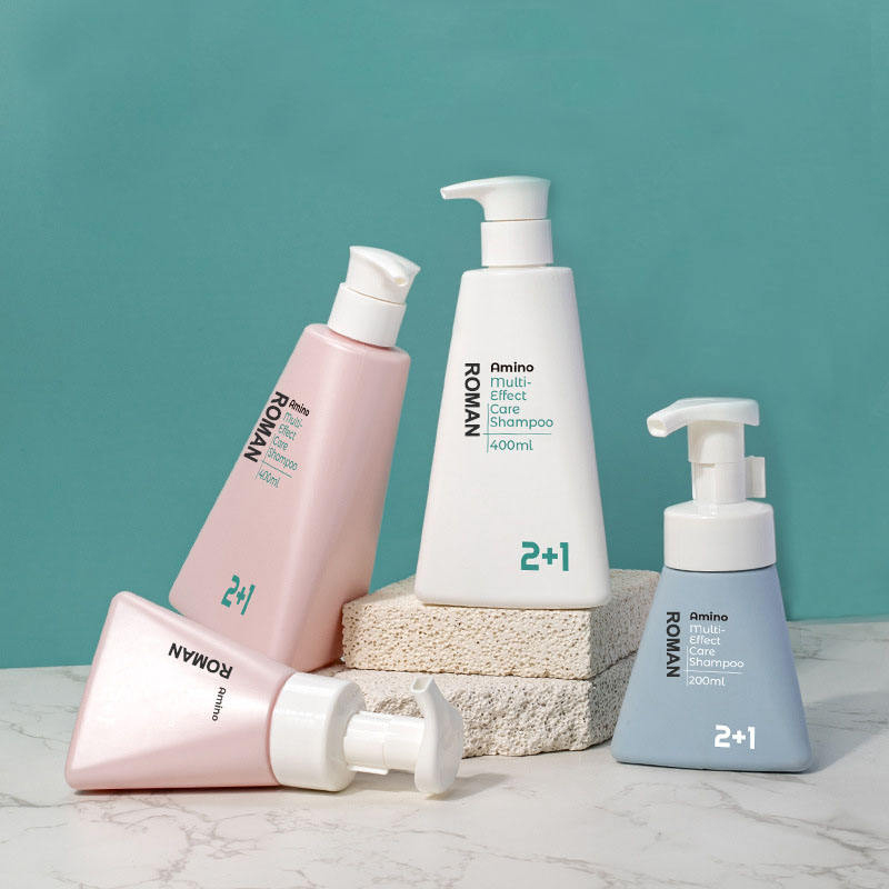 ত্রিভুজ 200ml 400ml PET ফেসিয়াল ক্লিনজার ফোমিং মাউস পাম্প বোতল প্লাস্টিক ফোম বোতল তরল সাবান ডিসপেনসার