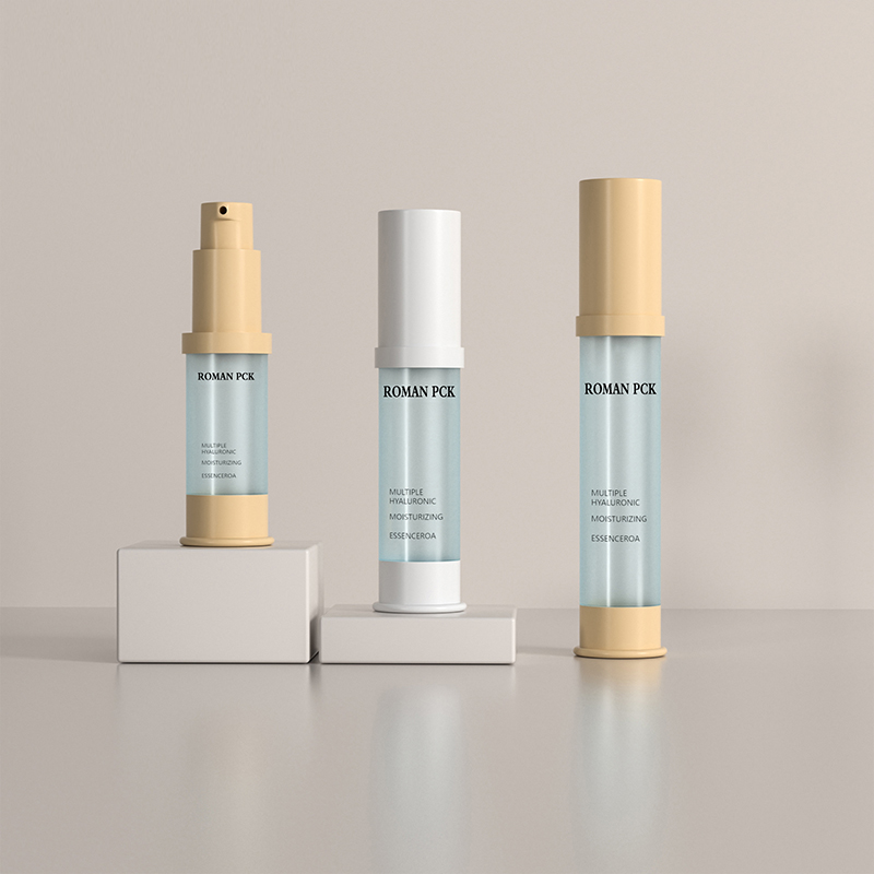 15ml 30ml 1oz ফ্রস্টেড এয়ারলেস পাম্প বোতল ব্লু স্লিম শেপ সিলিন্ডার লম্বা কসমেটিক ক্রিম জেল ফর ফেস সিরাম লোশন ব্লাশ জেল