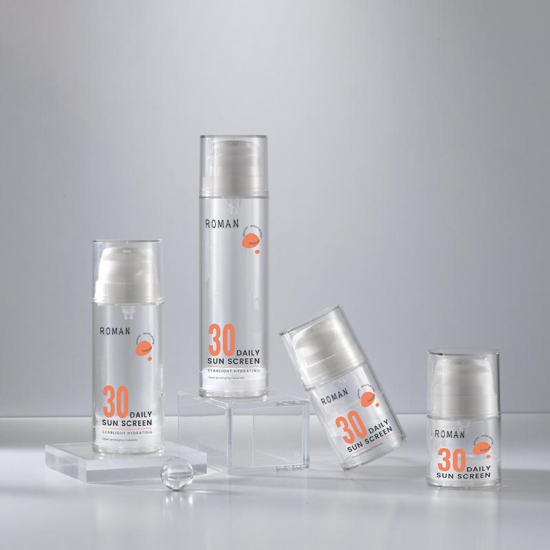 স্কিন কেয়ার সিরাম বডি অয়েলের জন্য 15ml 30ml 50ml 100ml 120ml স্বচ্ছ সাদা এয়ারলেস প্যাকেজিং পাম্প বোতল