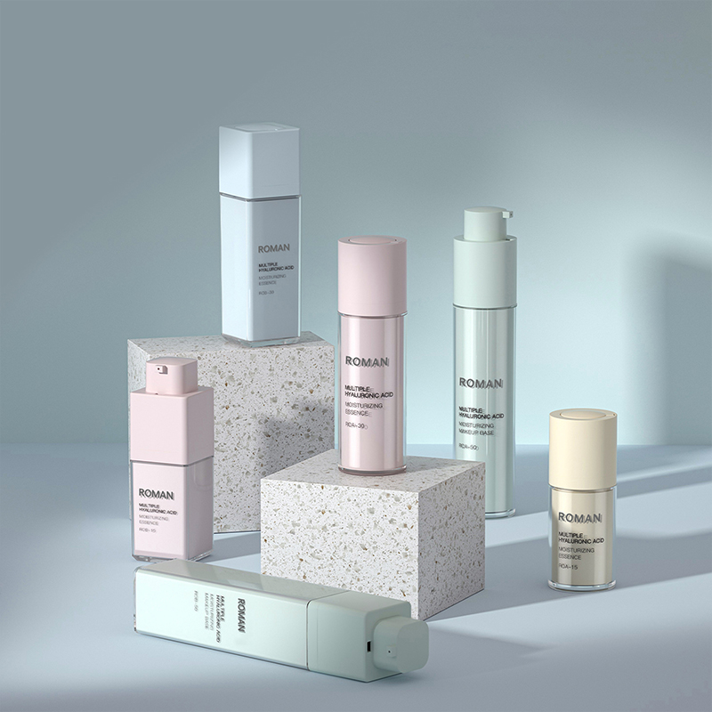 পিইটি প্লাস্টিক বডি ডাবল এসেন্স লোশন রিপেয়ার ক্রিম স্ক্রাব ভ্যাকুয়াম এয়ারলেস কসমেটিক বোতল 15ML 30ML 50ML কসমেটিক