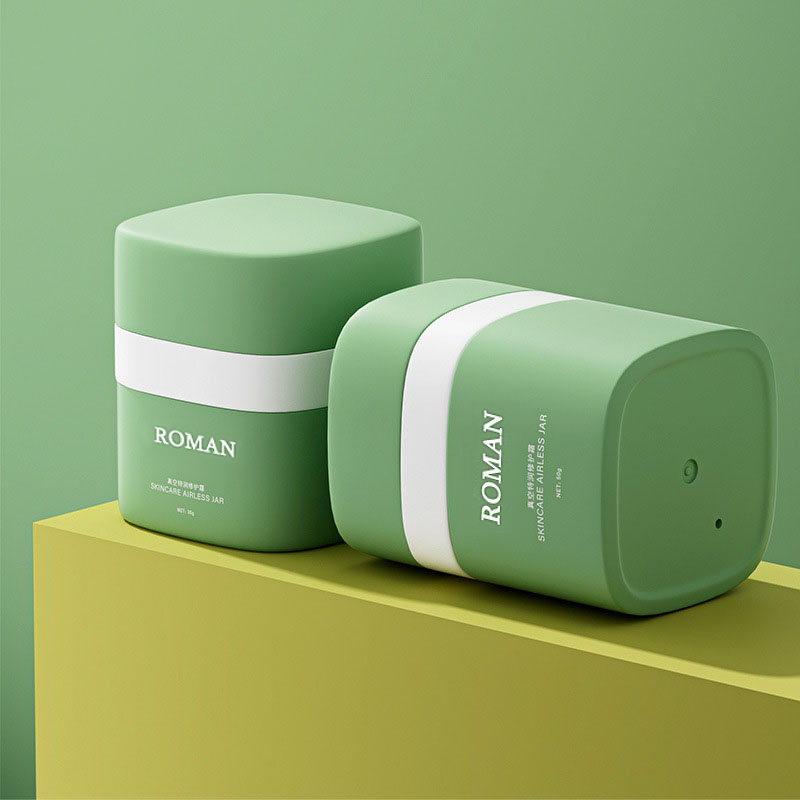 লিপস্টিক ব্লাশ মাস্কারা ময়েশ্চারাইজিং ক্রিমের জন্য প্লাস্টিক ক্যাপ সহ 15g 30g 50g গোলাকার এয়ারলেস পাম্প ক্রিম জার ডাবল ওয়াল পিপি