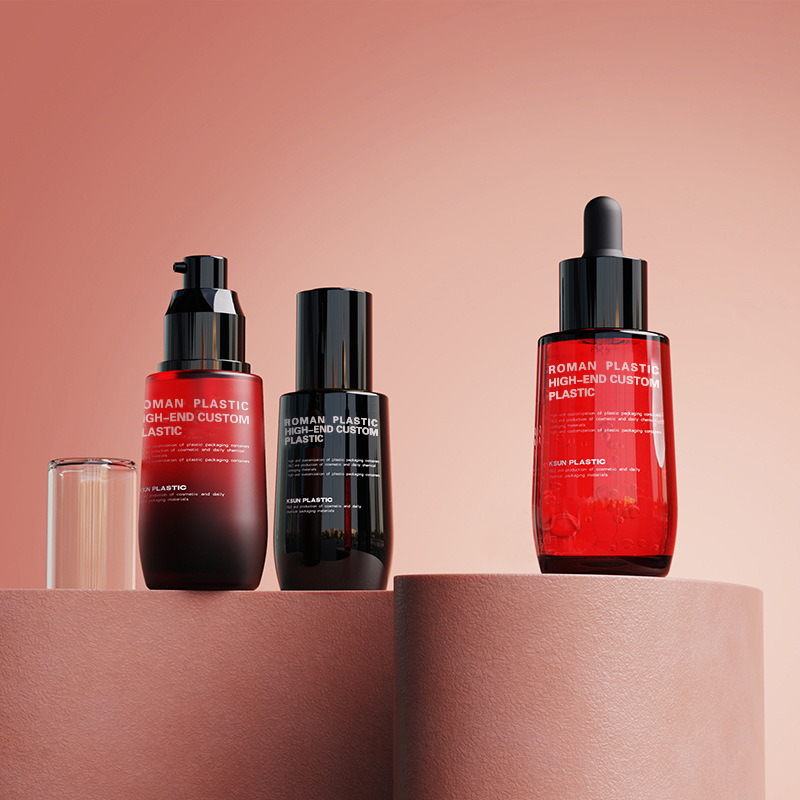 ক্রিম বোতল সেটের জন্য ড্রপার সহ রিফিলযোগ্য প্রসাধনী তেলের বোতল 50ml ওয়াইন রেড PETG ফেস কেয়ার সিরাম ড্রপার বোতল ক্রিম বোতল সেটের জন্য ড্রপার সহ রিফিলযোগ্য প্রসাধনী তেলের বোতল 50ml ওয়াইন রেড PETG ফেস কেয়ার সিরাম ড্রপার বোতল