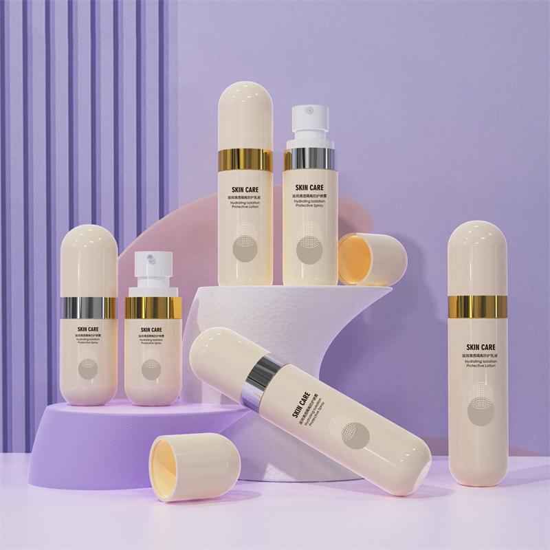 বেইজ প্লাস্টিকের বোতল 40ml 60ml 80ml বোতল অ্যালকোহল স্প্রে পাত্রে স্কিনকেয়ার চুলের জন্য কুয়াশা ক্রমাগত সানস্ক্রিন স্প্রে বোতল