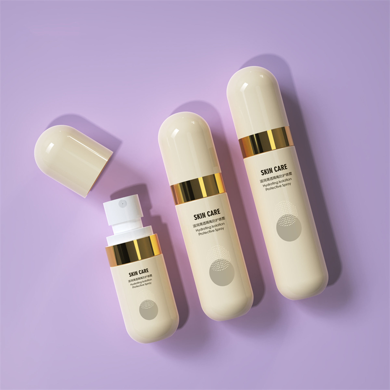 বেইজ প্লাস্টিকের বোতল 40ml 60ml 80ml বোতল অ্যালকোহল স্প্রে পাত্রে স্কিনকেয়ার চুলের জন্য কুয়াশা ক্রমাগত সানস্ক্রিন স্প্রে বোতল