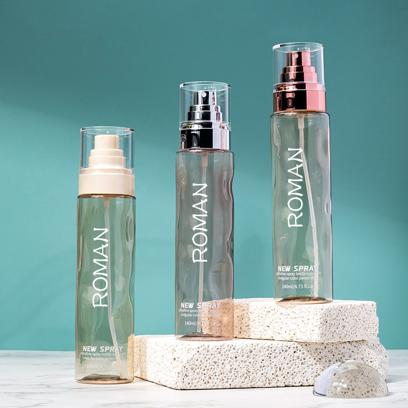 ক্লিয়ার রাউন্ড কসমেটিক প্লাস্টিক স্প্রে টোনার বোতল খালি 100 মিলি 120 মিলি ফাউন্ডেশন বডি লোশন সোনার সিলভার সিরাম পাম্প বোতল সহ