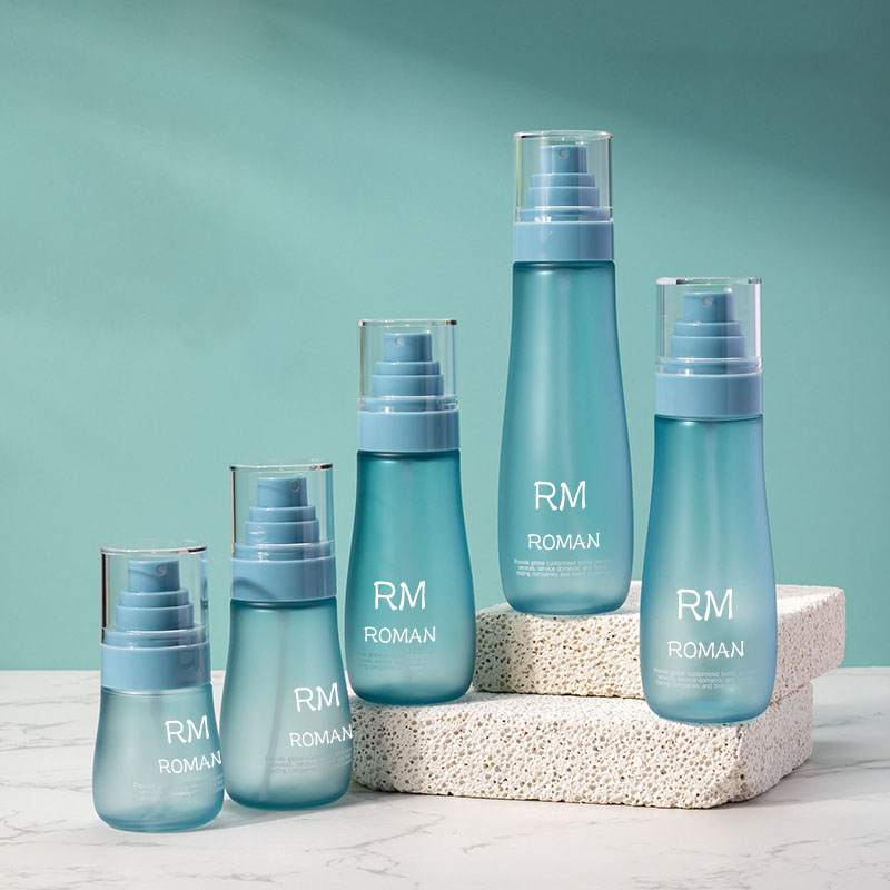 রাউন্ড শোল্ডার স্কিনকেয়ার সিরাম লোশন প্লাস্টিক বোতল 150ml 120ml 100ml 80ml 50ml কসমেটিক বোতল স্প্রে পাম্প সহ