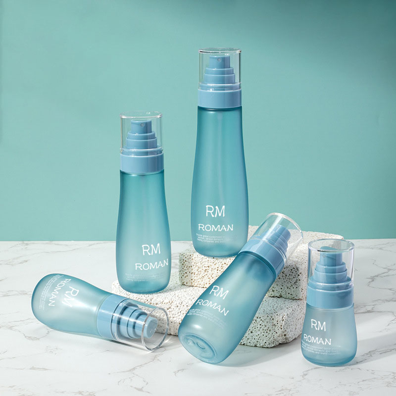 রাউন্ড শোল্ডার স্কিনকেয়ার সিরাম লোশন প্লাস্টিক বোতল 150ml 120ml 100ml 80ml 50ml কসমেটিক বোতল স্প্রে পাম্প সহ