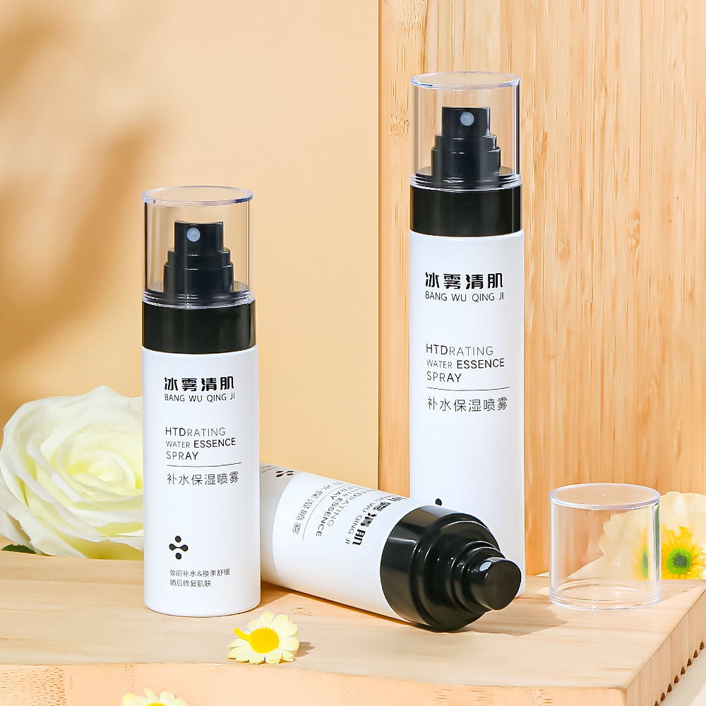 সাদা পুরু দেয়ালযুক্ত 80ml 100ml 120ml 150ml PET প্লাস্টিক খালি বডি ফাইন মিস্ট স্প্রে বোতল পারফিউম ময়েশ্চারাইজার জলের জন্য