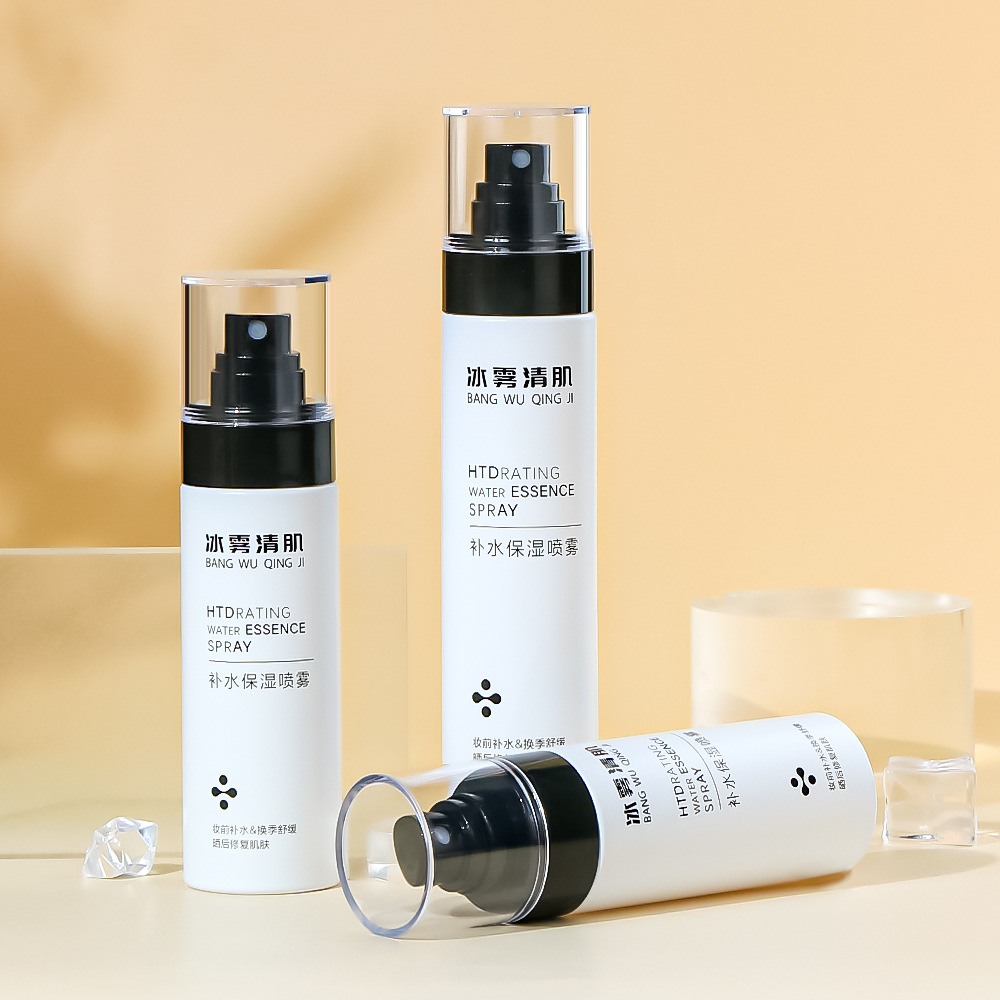 সাদা পুরু দেয়ালযুক্ত 80ml 100ml 120ml 150ml PET প্লাস্টিক খালি বডি ফাইন মিস্ট স্প্রে বোতল পারফিউম ময়েশ্চারাইজার জলের জন্য