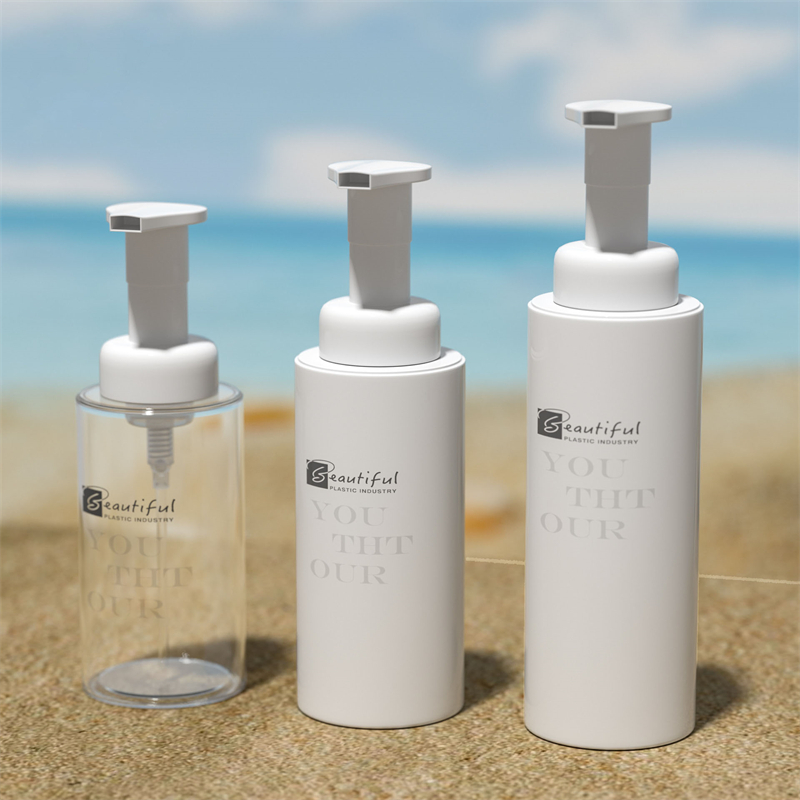 100ml 120ml 150ml 200ml 300ml সাদা PET বোতল ফোমিং সাবান এবং হেয়ার কেয়ার প্রোডাক্ট কসমেটিক প্যাকেজের জন্য সাদা ফোমার পাম্প সহ