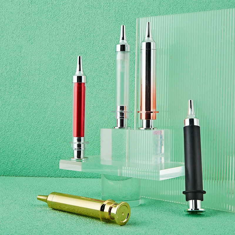 10ml 15ml 20ml কসমেটিক আই সিরাম ক্রিম ইনজেকশন টিউব সিরিঞ্জ আকৃতির বায়ুবিহীন বোতল
