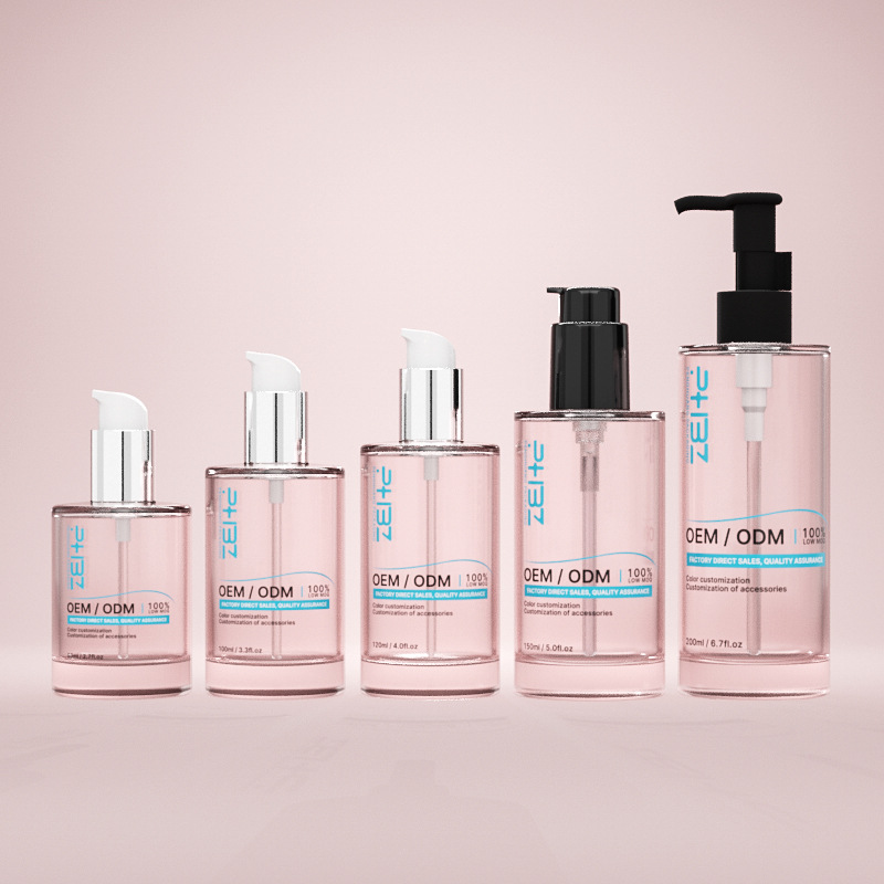 পুরু বেস সহ বহু-ক্ষমতার কাচের প্রসাধনী সিরাম বোতল