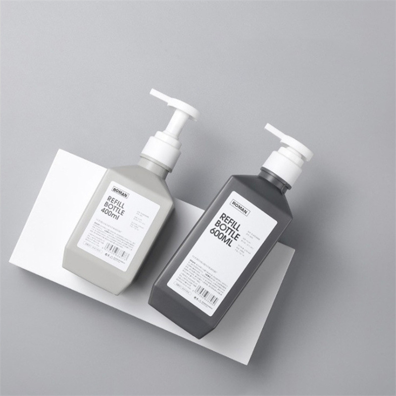 প্রসাধনী প্যাকিংয়ের জন্য 300ml 400ml 600ml PE প্লাস্টিক লোশন বোতল শ্যাম্পুর বোতল বডি ওয়াশ লোশন বডি মিল্ক বোতল