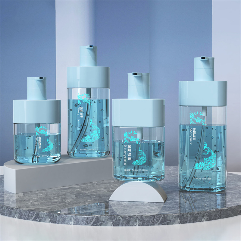 প্রাপ্তবয়স্কদের জন্য বিলাসবহুল 300ml 500ml ওভাল বডি ওয়াশ প্রেস লোশন পাম্প বোতল ময়শ্চারাইজিং শাওয়ার জেল লোশন সাদা করা বাবল বৈশিষ্ট্য অ্যামিনো অ্যাসিড