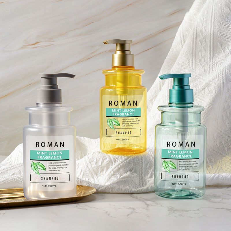 PET বোতল 300ml 500ml প্লাস্টিক প্রেস ট্রান্সপারেন্ট বডি লোশন শ্যাম্পু শাওয়ার বোতল পাম্প সীল ক্রিম সুগন্ধি শরীরের যত্ন জন্য