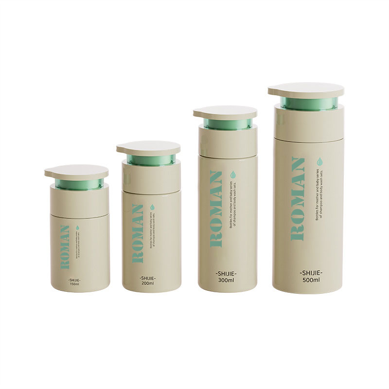 রাউন্ড ফ্ল্যাট শোল্ডার স্কিন কেয়ার ক্রিম বোতল 150ml 200ml 300ml 500ml বেবি লোশন কন্ডিশনার প্যাকেজিং শ্যাম্পু এবং বডি ওয়াশ হ্যান্ড ক্রিম বোতল