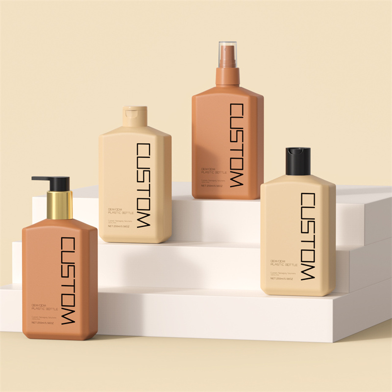 250ml 10oz ফ্রস্টেড ফ্ল্যাট তির্যক কাঁধের হ্যান্ড বডি লোশন পাম্প বোতল স্কিনকেয়ার বেবি শ্যাম্পু শাওয়ার জেলের বোতল