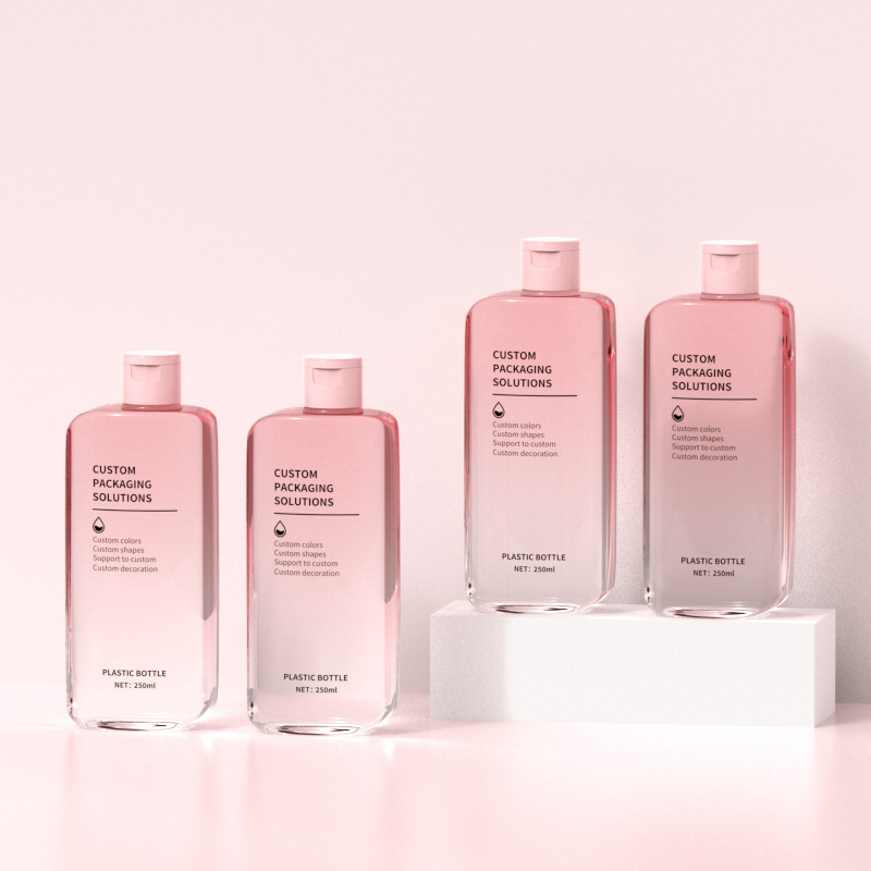 সানস্ক্রীনের জন্য 250ml ফ্ল্যাট ময়েশ্চারাইজিং ম্যাসেজ ক্রিম বোতল ফেসিয়াল ক্লিনজার বডি লোশন কন্টেইনার শাওয়ার জেল শ্যাম্পু বোতল