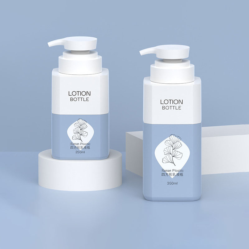 350ml 500ml বড়-ক্ষমতার স্কয়ার পোষা প্লাস্টিক সাব-বোটলিং বোতল দৈনিক প্রয়োজনীয় যত্ন শাওয়ার খালি শ্যাম্পু পাত্রে বাথ জেল 800ml 1000ml