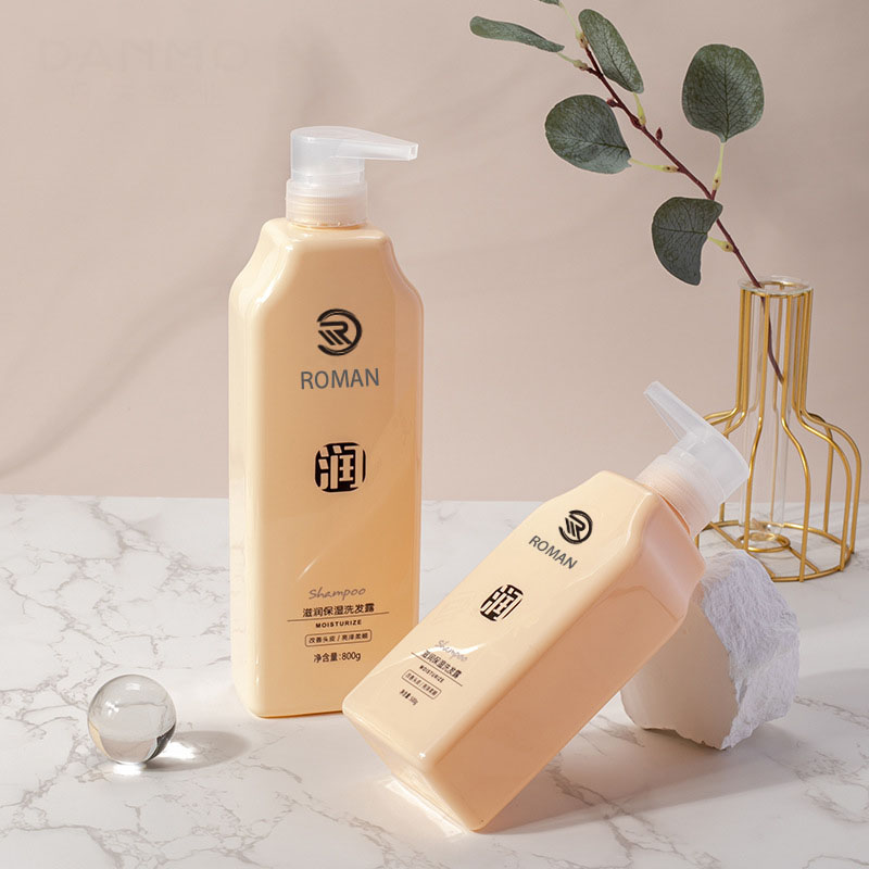 500ml 800ml হলুদ প্লাস্টিক বডি মিল্ক লোশন পাম্প PET প্লাস্টিক কসমেটিক সফট টাচ ফিলিং শ্যাম্পু স্কুইজ বোতল