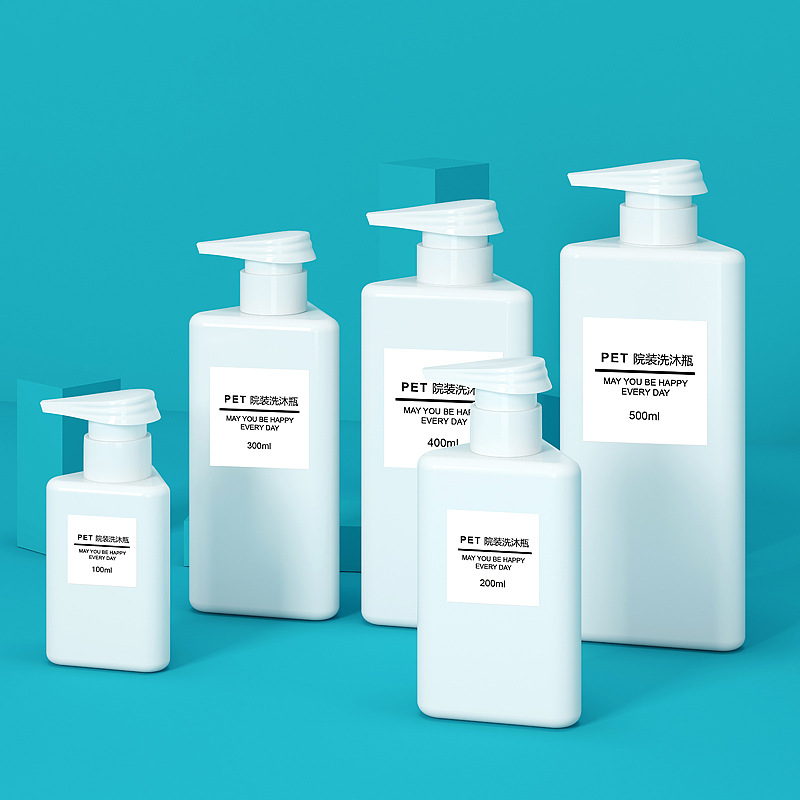 ফেসিয়াল ক্লিনজার লোশন বা স্কিনকেয়ার লোশন 100 মিলি 200 মিলি 300 মিলি 400 মিলি 500 মিলি কসমেটিক বোতলের জন্য নতুন ত্রিকোণীয় পিইটি প্লাস্টিকের খালি বোতল