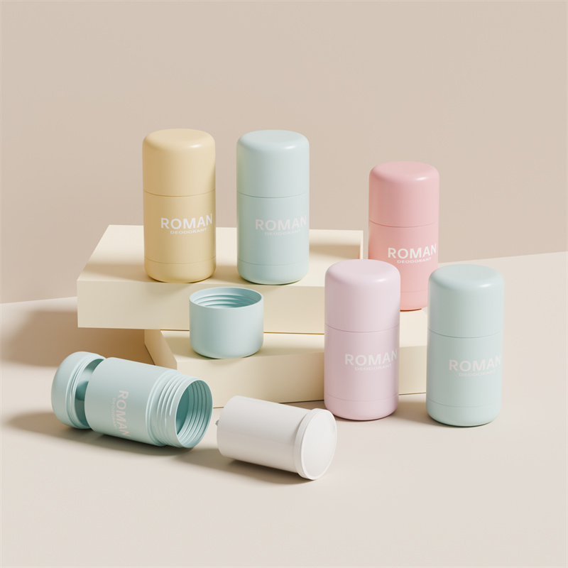 স্কিন কেয়ার খালি 30g 50g প্লাস্টিক ডিওডোরেন্ট স্টিক কন্টেইনার রিফিল করা বোতল প্যাকেজিং বোতল সহ